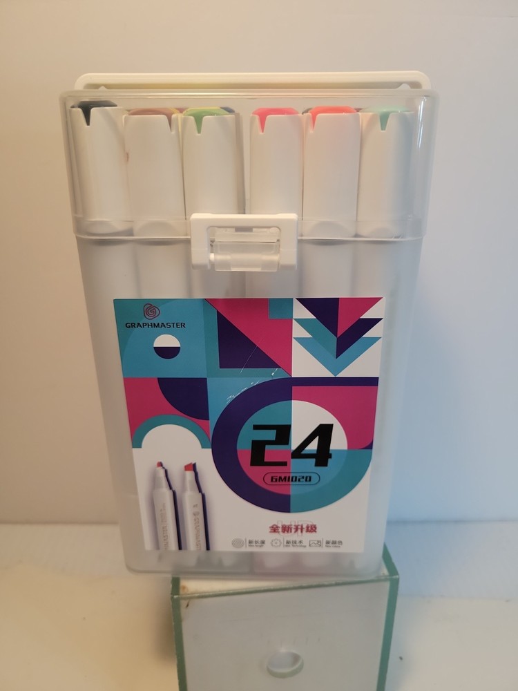 Graphmaster GM1020 14 Colors Alcohol Based Art Markers Set 2 Points Carry Case