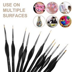 12PCS Detail Paint Brush Set Micro Fine Tip Triangular Handle Model Painting