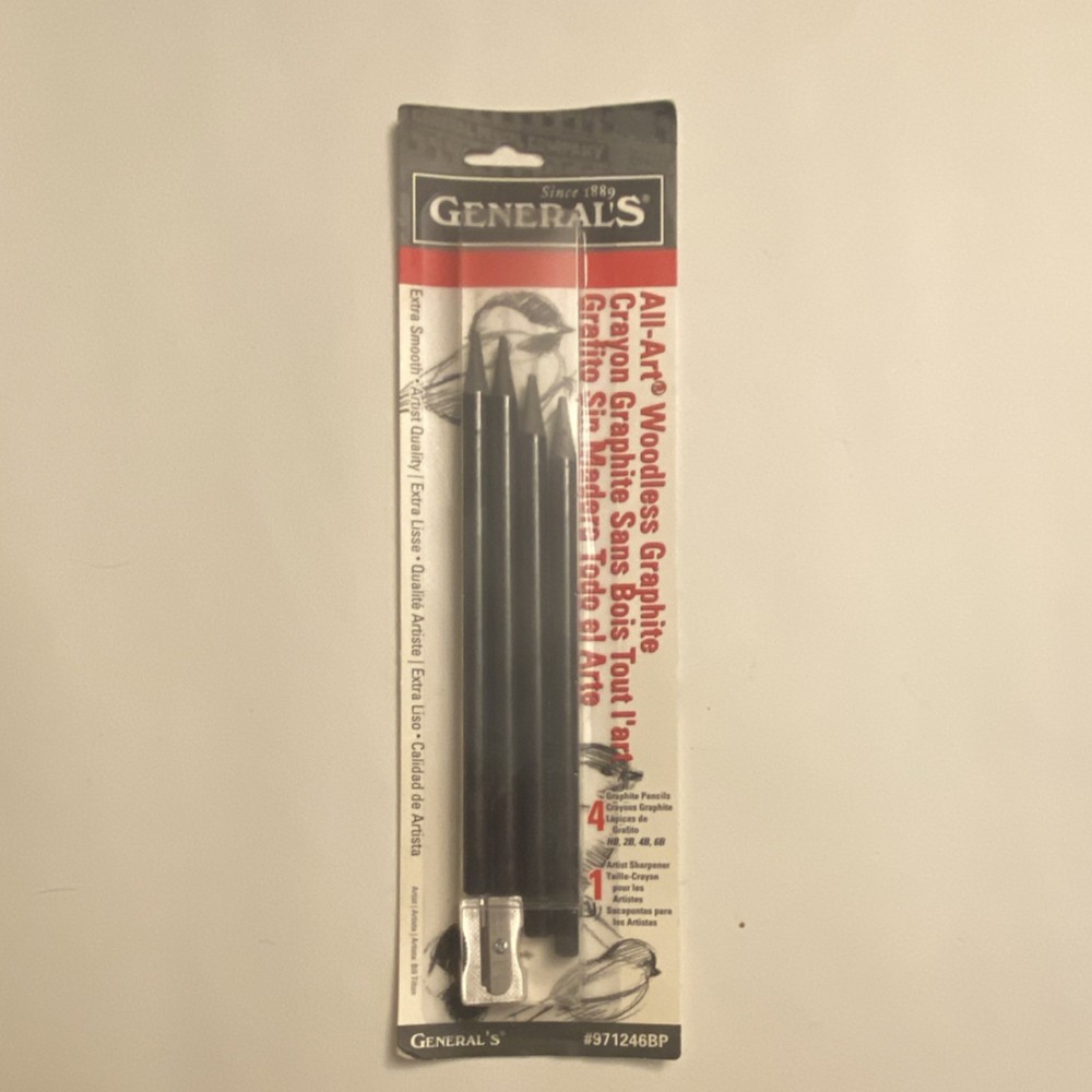 General’s All-Art Woodless Graphite Pencil Set 4-Pack HB 2B 4B 6B Black 971246BP