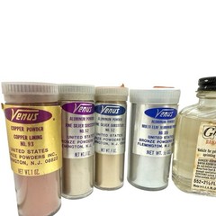 (9 PC) HTF NOS Vintage Venus Bronze Powders & Grumbacher Banana Bronzing Lacquer