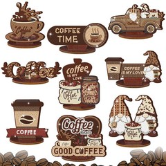 9 Pcs Brown Diamond Art Tabletop Decorations DIY Craft Kit Set