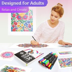 ZENO 36 Dual Tip Markers Set – No-Bleed Coloring Markers for Adults – Fine & …
