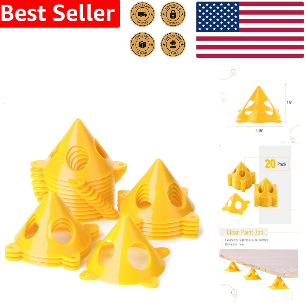 Painters Pyramids 20 Pack Yellow Durable Plastic Canvas Door Painting Stands Dry