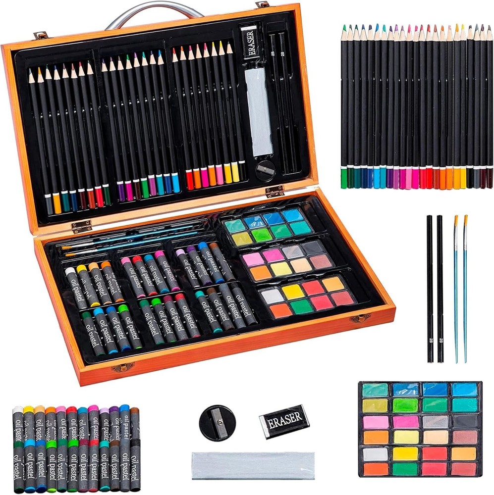 80+pcs Art Set Professional Drawing Painting Supplies Kit for Adults Kids Artist
