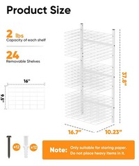 Wall Mount Art Drying Rack, 24 Removable Shelves Metal Paint Drying Rack, Spa…