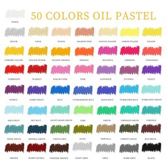 Oil Pastels Set of 50 Colors (8 x 60 mm), Soft Oil Pastels for Art Painting