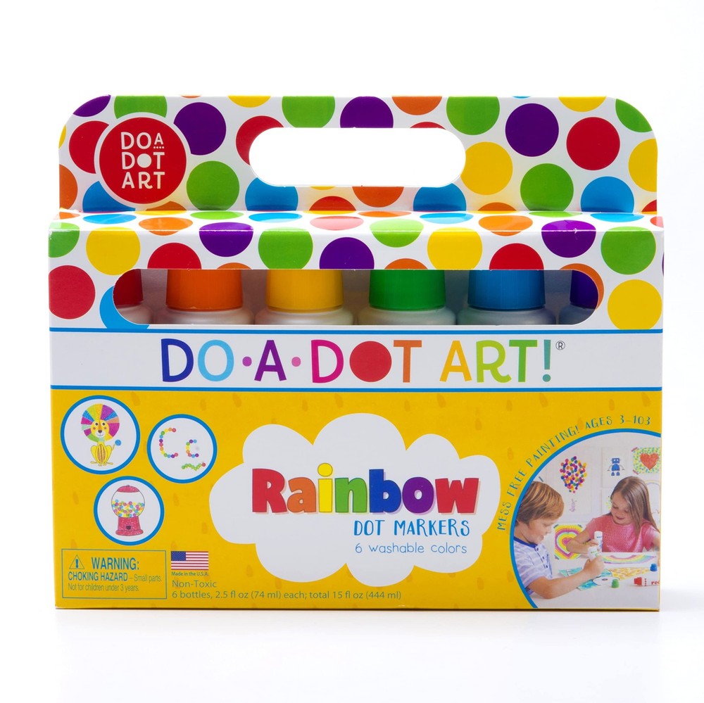 Do A Dot Art! Markers 6-Pack Rainbow Washable Paint Standard, Multi Colored