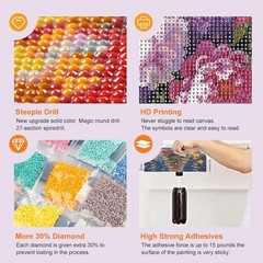 Flower Diamond Painting Kits for Adults, 5D Full Drill Diamond Art Kits for Begi