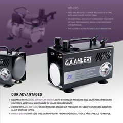 Airbrush Painting Kit Compressor 1L Dual Air Outlet Cake Decorating Gaahleri