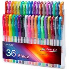 TANMIT 36 Colors Gel Pens Set for Adult Coloring Books, Colored Gel Marker wi…