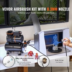 Uimoso Airbrush Kit Dual Fan Air Tank Compressor System Kit with 3.5L Air Tank