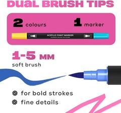 72 Dual Tip Acrylic Paint Markers Set | Colored Markers with Brush Tip | Art Mar