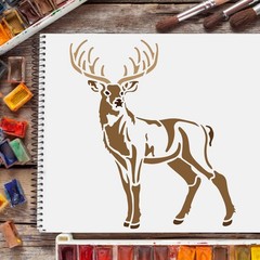FINGERINSPIRE Deer Drawing Painting Stencils 11.8×11.8 inches,