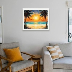Tropical Sunset Paint by Numbers Kit for Adults – DIY Beach Sunset with Palm …