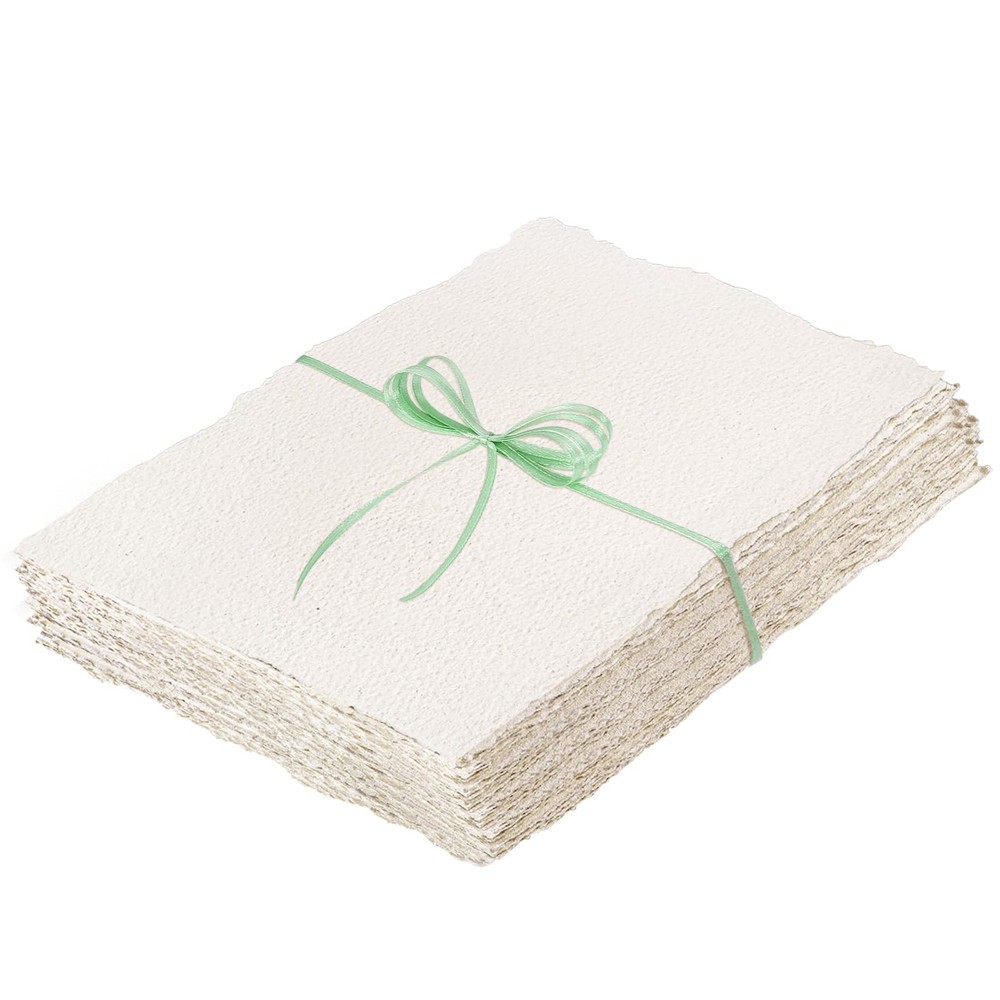 50 Sheets Watercolor Paper 8.5 x 11inch, 160 GSM Deckled Edge Paper Rough/Textur