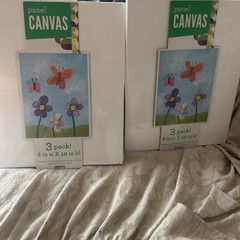 8 x 10 Canvas Panels 3 pack White