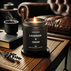 VEGISHINE 3.5 inches (W) x 4.5 (H), Lavender & Cedar Scented Candle