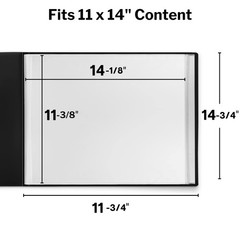 Dunwell 11×14 Portfolio Binder Black, Horizontal, Presentation Book with 24 P…