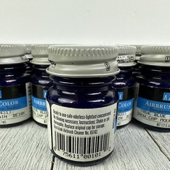 RARE Vintage Aztek Testors Airbrush Paint True Blue Snow Cap Mountain Lot 1/2 oz