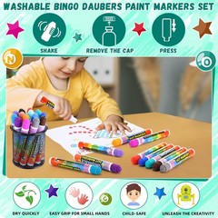48 Pack Dot Markers for Kids, 24 Assorted Colors Daubers Bulk, Washable Marke…
