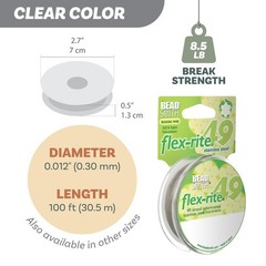 Beading Wire 49 Strand Nylon Coated 0.012 Dia Clear 100 ft Spool Beadsmith