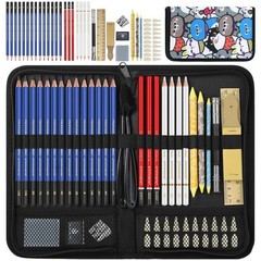 Daerthotk 53 PCS Drawing Kit Sketching Pencil Set, Sketch Pencils Art Black