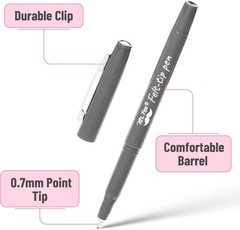 Vibrant 5 Pack Felt Tip Pens – Fast Dry, No Smear Planner Markers