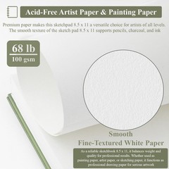 Sketch Book 8.5 x 11, Pad, Pack of 1 8.5-x-11-inch:1 Pack, Green