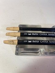 VTG 3 Berol Paper Wrapped 173 T Black Noir China Markers