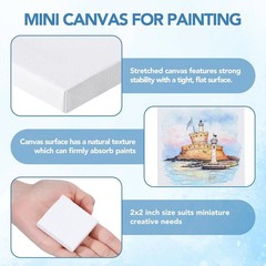 30 Pack Mini Painting Canvas, 2x2inch Small Canvas, Stretched Canvases for Paint