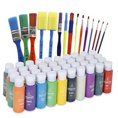 Kids Tempera Paint Set | Value Pack Includes 40 Washable Non-Toxic Colorful