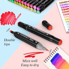 Premium Alcohol Art Markers Set: 80 Colors with Travel Case & Color-Coded Caps