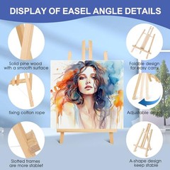 2 Pack 11.8″ Wood Easels,Tabletop Easel for Painting,Painting Party,