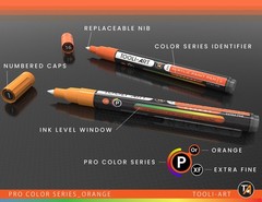 Acrylic Paint Pens 22 Assorted Orange Tones Pro Markers Set 0.7mm Extra Fine