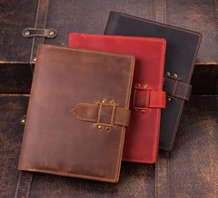Handmade Leather Sketchbook Cover, Leather Artist Sketch Pad Cover for 5.5″ x…