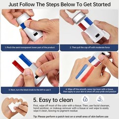 Patriotic Red White Blue Face Paint Stick Makeup for 4th 2 Psc-Silver Housing