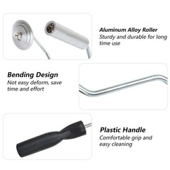 Fiberglass Roller Tools Kit Set of 5, Bubble brush nickel, black