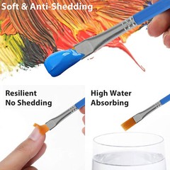 100Pcs Artist Paint Flat Brushes Set Acrylic Oil Watercolour Painting Craft Art