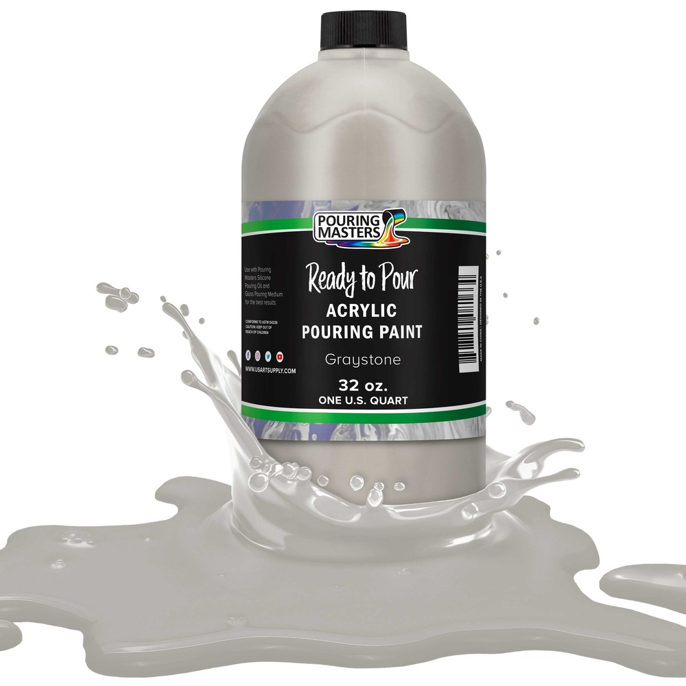 Pouring Masters Graystone 32-Ounce (Quart) Water-Based Acrylic Pouring Paint