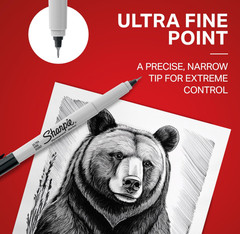 37161PP Permanent Markers, Ultra Fine Point, Black, 2 Count