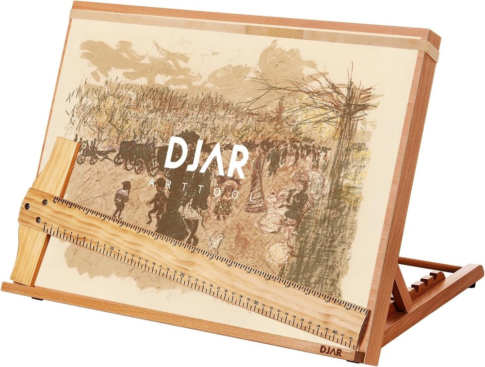 5-Position Wood Drafting Table Painting Tabletop Easel & Sketching Board