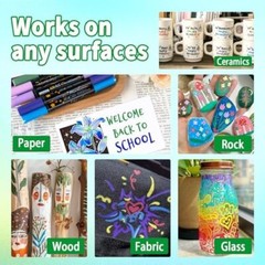Acrylic Paint Markers Paint Pens,24 Colors Dual Tip Direct Liquid Acrylic Marker