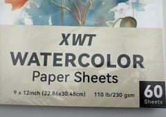 60 Sheets XWT Watercolor Paper 9×12” 110lb/230gsm Cold Pressed Acid Free