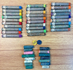 Vintage Reeves Oil Pastels for Artists Set of Oversize Colors Loose 45Ct 816