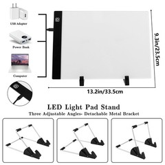 183PCS A4 Diamond Painting Light Pad Kit, Light Board for Diamond Painting Ac…