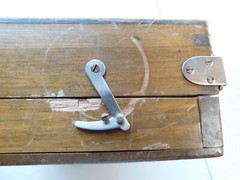 Antique Wooden Painters Box & palette paper Portable Plein Air Artist carry case