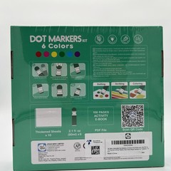 Jar Melo Washable Dot Markers, 6 Colors Paints with 108 PDF & Multicolor