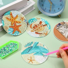 UPINS Ocean Diamond Art 3 inches x 3 x 2 inches, Blue Brown