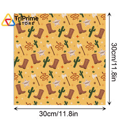 24 Sheets Western Cowboy Scrapbook Paper 12 inches x 12 inches, multicolored
