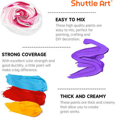 12 Colors Acrylic Paint, 250Ml/8.45Oz Bottles Acrylic Paint Set